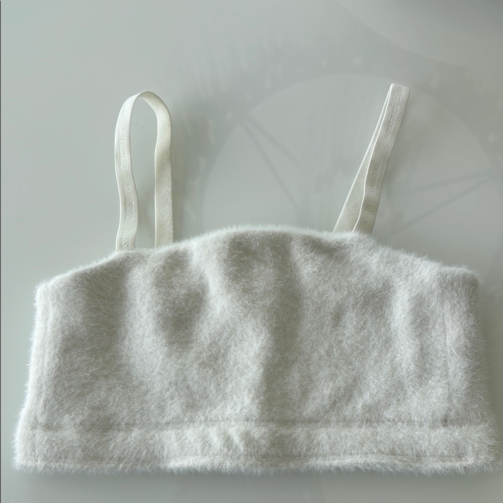 Gymshark White Fuzzy Bralette
